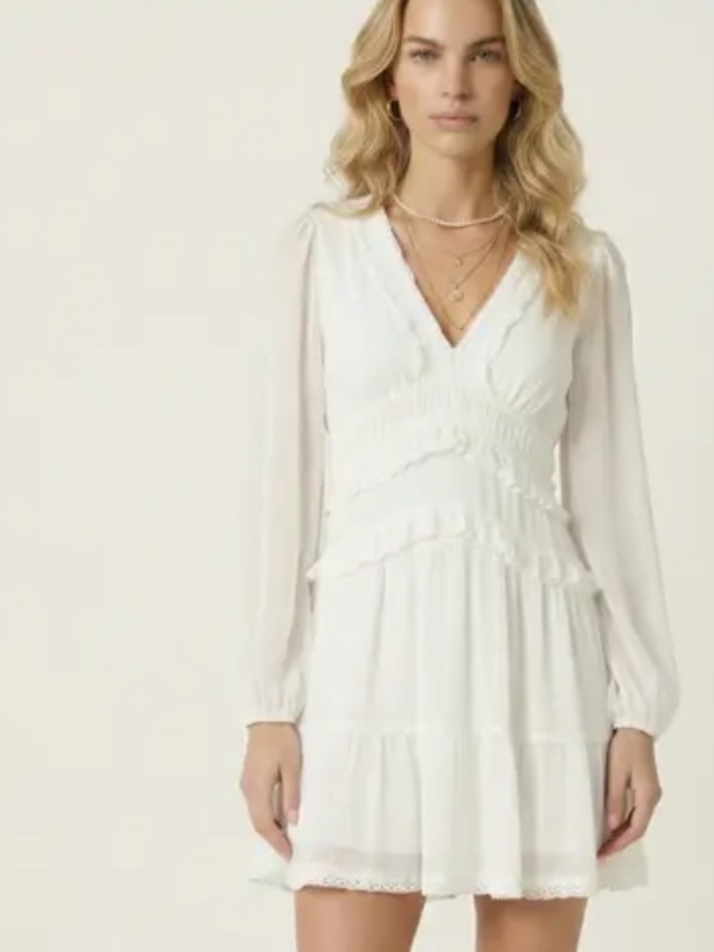 Baevely Zora Ruffle Lace Tunic Dress